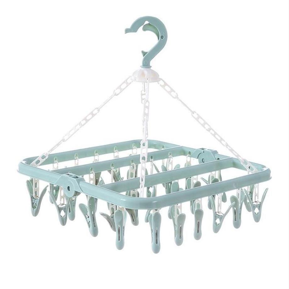 1 Pcs 32 Clips Folding Clothes - Baby Clothing Hanging Rack review and price